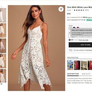 Lulu's One Wish White Lace Midi Dress